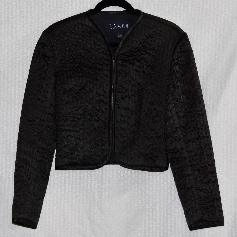 Ralph Lauren Blue Label Quilted Bolero Evening Jacket, Size 8.